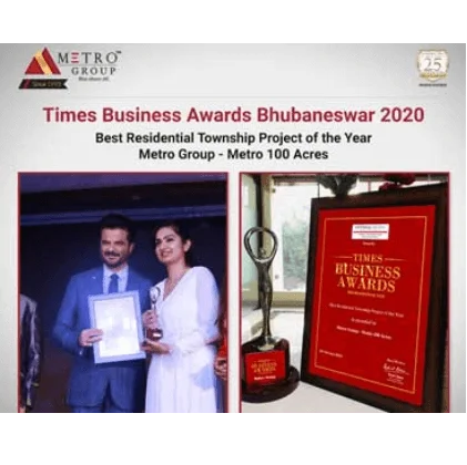 Times Business Awards — Metro 100 Acres recognition image